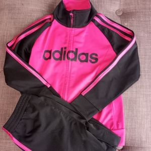 Adidas Girls 3-stripe Track Suit Sz 5